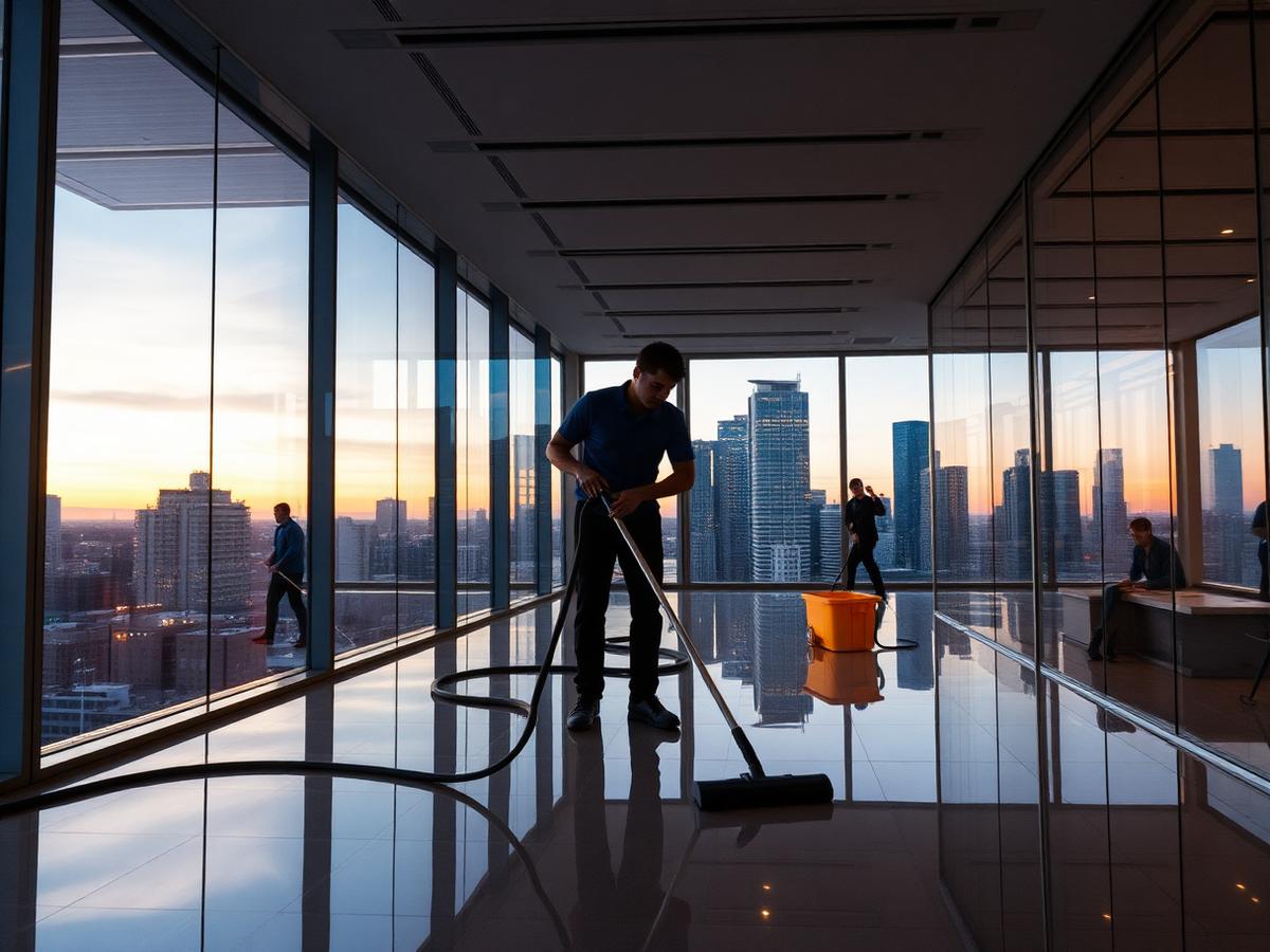 Brandco Janitorial team servicing a Calgary commercial space