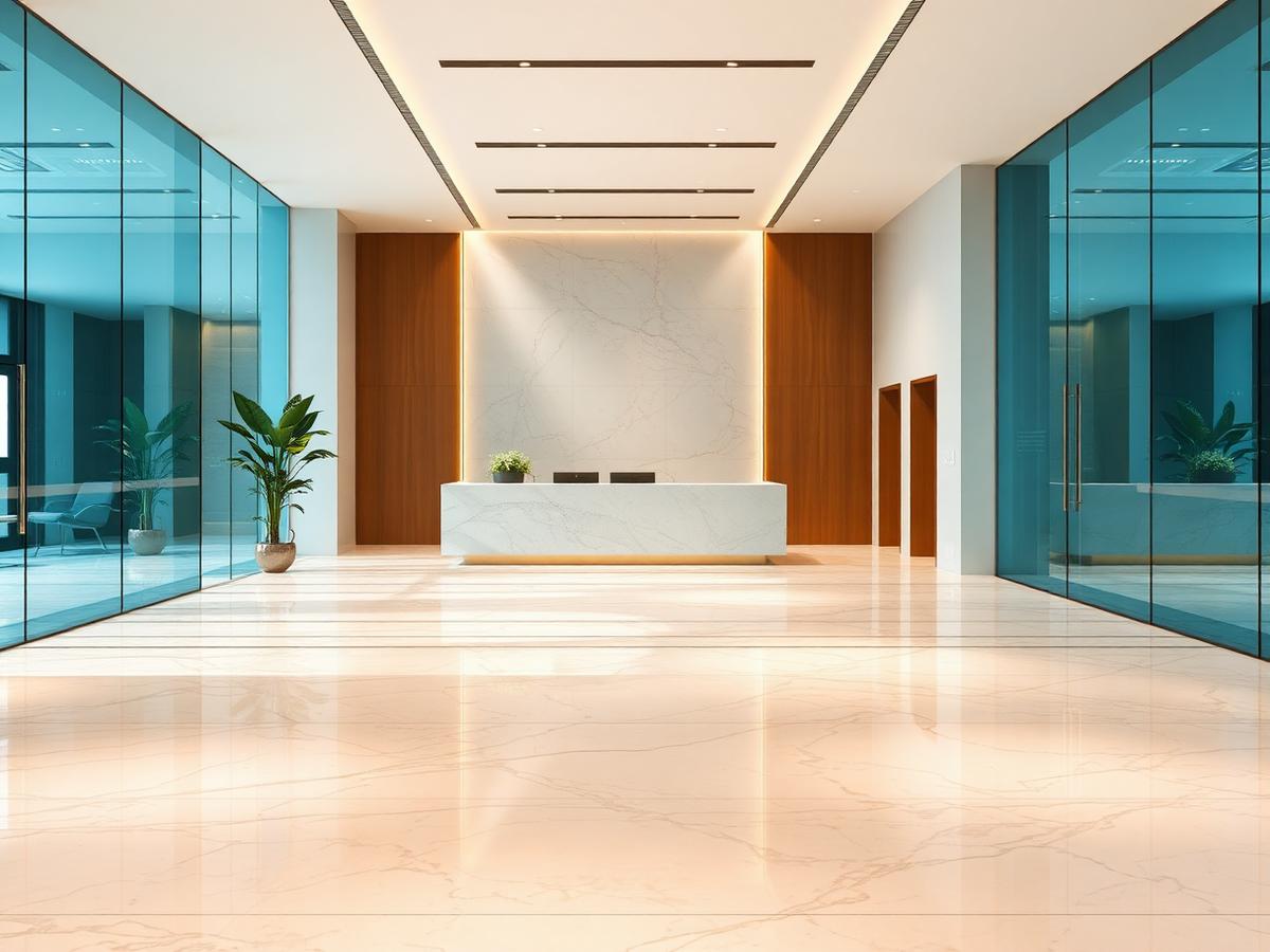 Pristine commercial lobby cleaned in Calgary